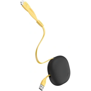 Zwijany kabel USB 3w1 Baseus Let\'s go Little Reunion, Lightning / USB-C / micro USB, 3A, 0,85m (żółto-szary)